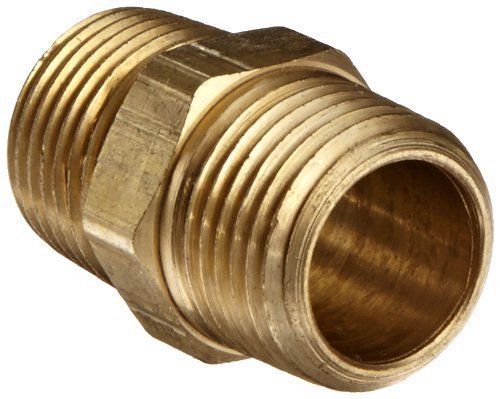 Brass Pipe Fitting Hex Nipple 1/2&#034; X 1/2&#034; Male Pipe Threaded Pipes 56122-08