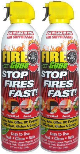 Fire Gone 2NBFG2704 White/Red Fire Extinguisher 16 oz.(Pack of 2)*FREE SHIPPING*