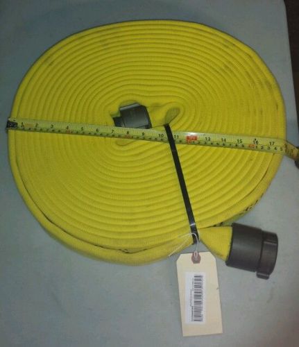 New 3&#034;x50&#039; yellow key fire double jacket fire hose with new fittings 300 psi for sale