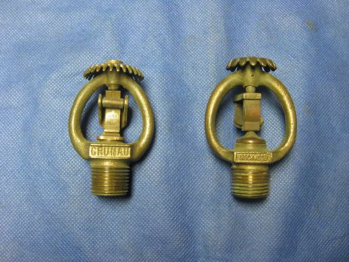 2 vintage brass sprinkler heads Rockwood type O and Grunau LD -  fire protection