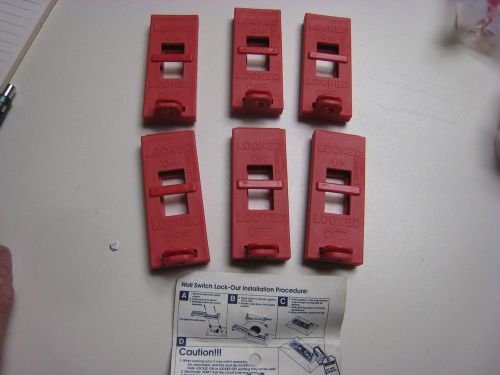 Pack of 6 Brady 65696 Red 3-1/2 x 1-7/16 x 1/4&#034; Wallswitch Lockout Devices NEW