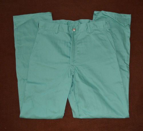 Pants 32&#034; Waist 32&#034; Inseam Green Flame-Retardant Snap Zipper NWT (3716)