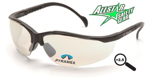 Pyramex v2 readers +2.50 indoor outdoor mirror bifocal safety glasses sb1880r25 for sale