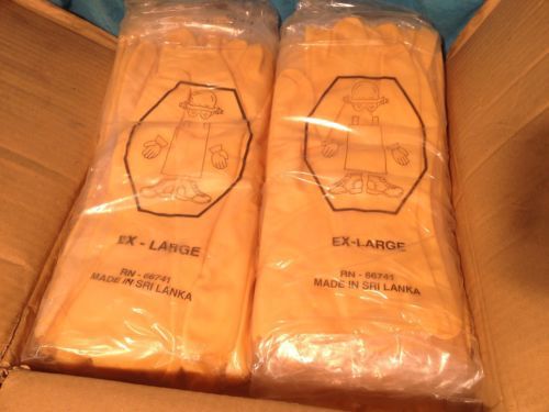 12 pairs saftey zone natural latex canners amber gloves grca-xl-1sf xlarge 15132 for sale