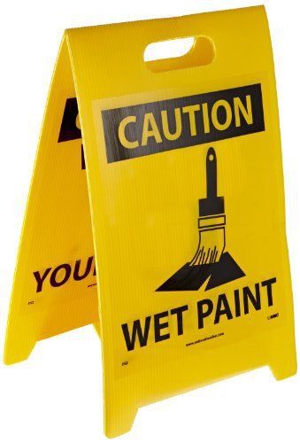Double sided floor sign legend &#034;caution watch your step wet paint&#034; fs2 for sale