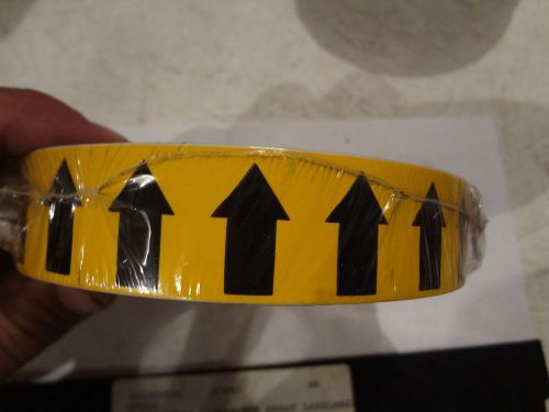 Black on yellow  directional flow arrow tape brady 1&#034; x 90 foot roll 4t561 for sale