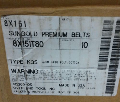 SUN8x151T80Aluminum oxide sanding belts