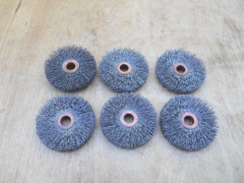 ANDERSON PRODUCTS 3&#034; DIA. WIRE WHEELS , 20,000 RPM , 1/2&#034; HOLE ,1&#034; TRIM,LOT OF 6