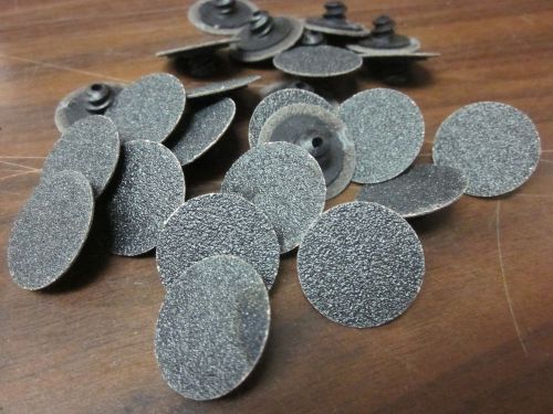 25pc 1&#034; 80 GRIT ROLOC COOKIE DISCS SILICON CARBIDE SANDING DISC ROLL LOCK TYPE R