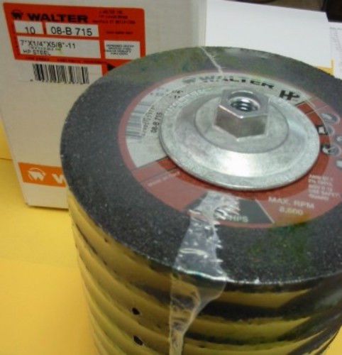 WALTER GRINDING WHEELS 7&#034;x1/4&#034;x5/8&#034;-11 -QTY/10- 8-B-715