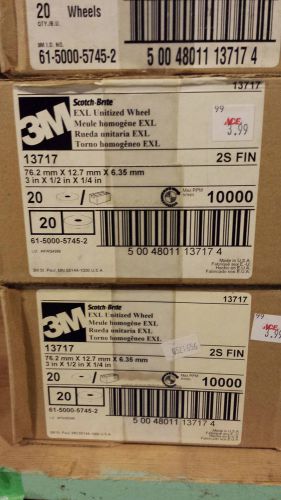 Exl unitized deburring wheel 3m scotch-brite™ 3&#034;x1/2&#034;x1/4&#034; #13717 2s fin 20/box for sale