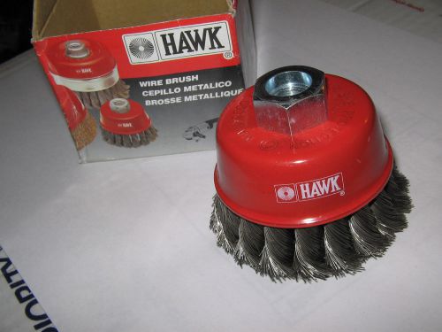 Hawk, twist knot cup brush, 65mm, wire .35mm / m14 x 2 arbor rpm 12,500 max for sale