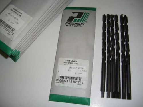 6 - PTD 17/64&#034; Taper Length Twist Drills HSS R51 51017
