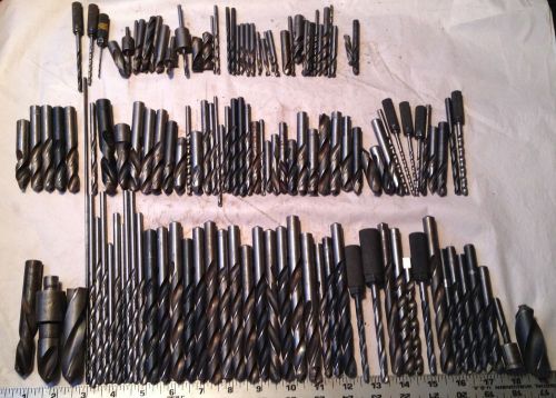 Machinist lathe tools lot of 125 drill bits - various sizes from large to small for sale