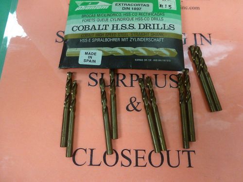 Screw machine drill cobalt #15 {.180&#034;] diam 135 split point 10 pcs new $10.00 for sale