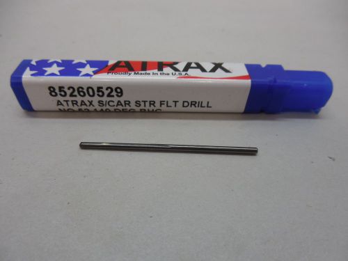 ATRAX SOLID CARBIDE 85260529 STR FL DRILL NO.52 140 DEG RHC 7PC LOT NEW