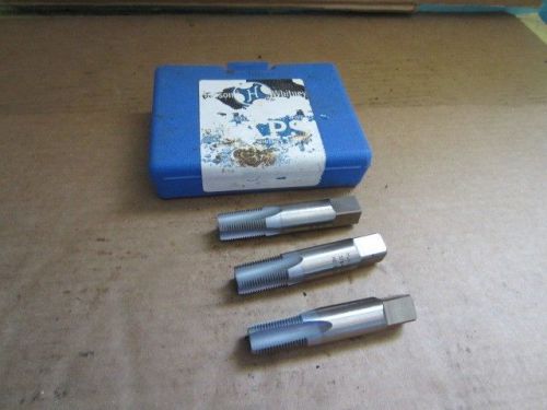 Nos 3pc hanson whitney 3/8 -18 npsf hand thread tap 4-flute usa for sale
