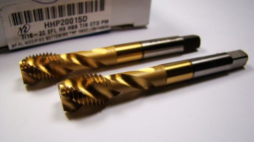 Hertel mod bottoming spiral flute taps 7/16-20 h3 3fl hss tin unf qty 2 [053] for sale