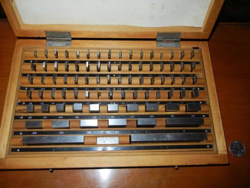 Gauge Block set 79 Pieces with wood case missing two blocks minor surface rust