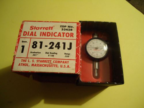 Starrett No. 81 Series Dial Indicator 0.250&#034; 81-241J 53428 Mint
