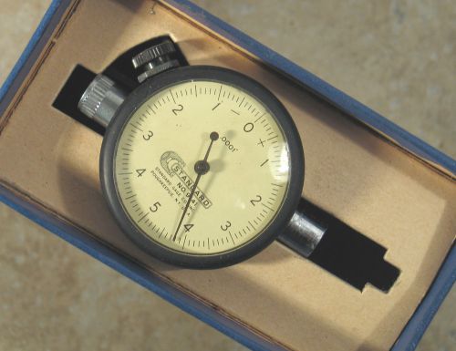 Vintage Standard 9141 Dial Indicator Gauge Gage Machinist .0001&#034; Range 0-5-0