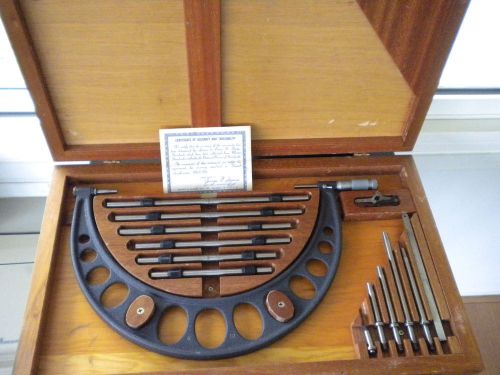 Brown &amp; sharpe interchangeable anvil outside micrometer set 6-12&#034; 655 for sale