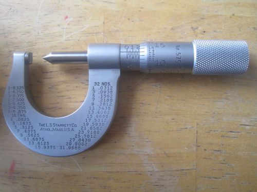 Starrett Micrometer No. 575, V&amp;AMER. NAT. UN &amp; UNJ