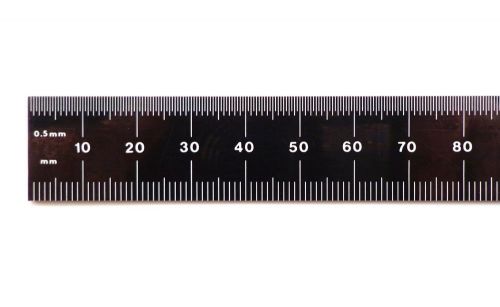 Usa pec 150 mm rigid black chrome steel machinist metric ruler/rule .5mm, mm for sale