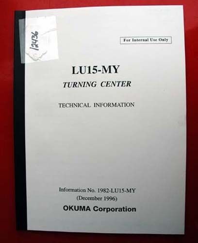 Okuma LU15-MY Turning Center Technical Information: 1982-LU15-MY (Inv.12436)