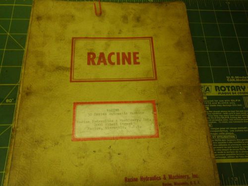 RACINE INSTRUCTION MANUAL FOR 30 SERIES AUTOMATIC MACHINE #52817