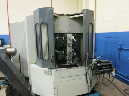 MAZAK  HTC-400 CNC HORIZONTAL MACHINING CENTER W/ 2 16&#034; PALLETS IN OPERATION NOW