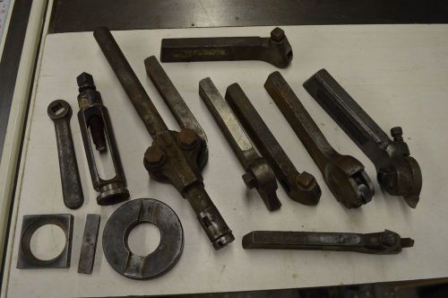 Lot of Armstrong and Williams lantern style tool post holder and tooling