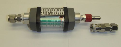HEDLAND H213A-010, 1/4&#034; FLOW METER, with 3/8&#034; tube adapters &amp; quick disconect