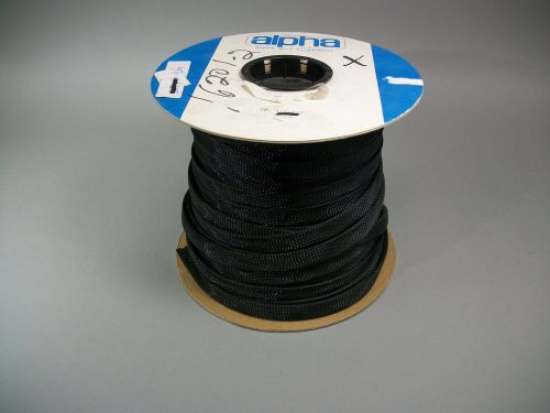 Alpha 3/4&#034; Braided Polyester Sleeving GRP 110 3/4&#034; Black 400+ FT - New