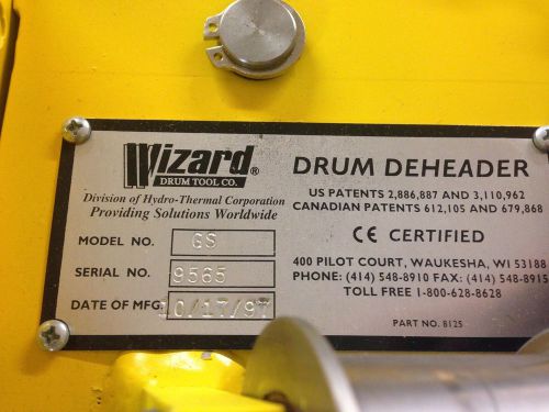 Wizard Drum Tool Portable Fiber Drum Dechimer Model GS, 1/8 HP