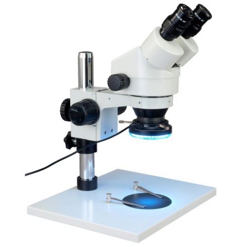 7x-45x binocular zoom stereo microscope+bright shadowless 60 led ring light for sale