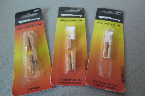 12 FORNEY MIG CONTACT TIPS 60171 .030 TWECO STYLE &amp; 60172 .035 CLARKE COMPATIBLE