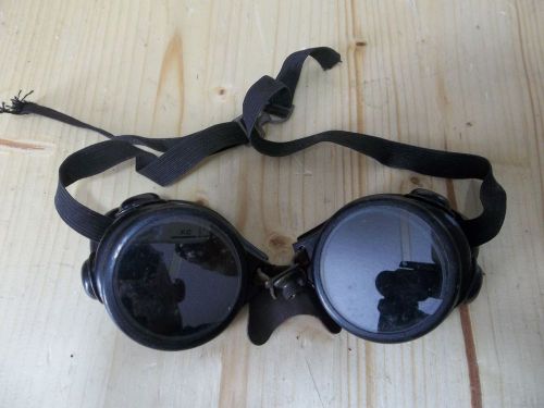 Vintage Bakelite Oxweld Welders Goggles - Leather Nose Piece Motorcycle Aviator
