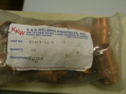 K24CT-62-S WELDING NOZZLES K AND K WELDING PRODUCTS 10 PACK FOR TWEECO GUNS