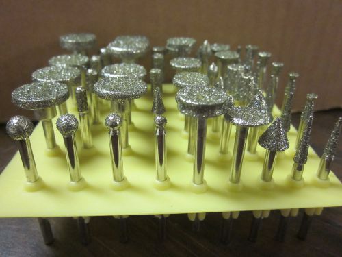 46 grit 50pc 1/8&#034; shank diamond burr set 4 dremel / rotary tool cone point round for sale