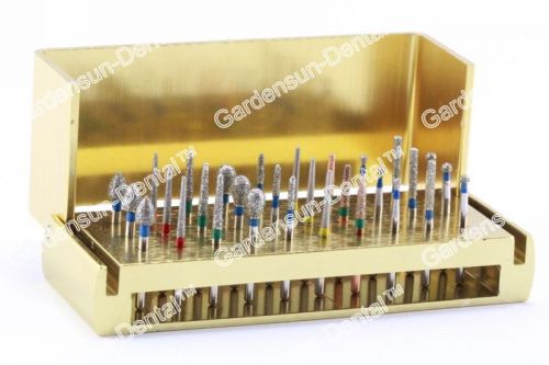 30pcs dental diamond burs drill + 1pc disinfection block high speed handpieces for sale
