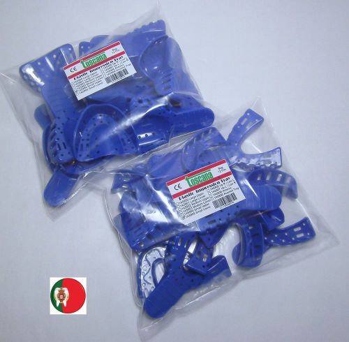 Dental Plastic Perforated Impression Trays Blue #5 Upper &amp; #6 Lower TOSCANA