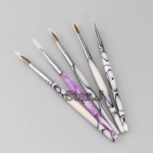 Dental Porcelain Ermine Brush Pen Set Dental Lab Equipment - 5 pcs