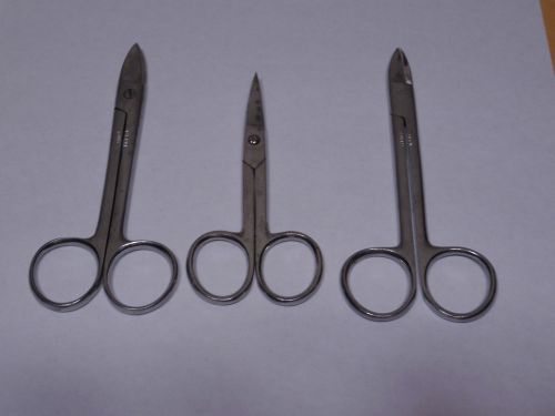 3 Dental Instruments 3 Scissors, Artists, Crafters, Dentists