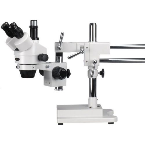 7x-45x simul-focal stereo zoom microscope on dual arm boom stand for sale