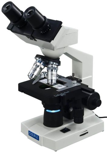 Omax 40x-2000x led binocular compound microscope with double layer mech stage for sale