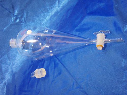 2 Liter Separatory Funnel Squibb w/Glass Stopcock &amp; Stopper