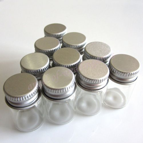 Wholesale lot 10 pcs 22x35mm small clear bottles glass vials 6.0ml w/ screw caps for sale