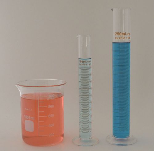 Cylinder set 250ml 100ml beaker 1000ml borosilicate glass griffin cylinders lab for sale
