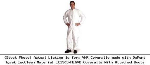 Vwr coveralls made with dupont tyvek isoclean material ic190swhlgvd coveralls for sale